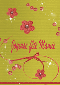 Jolie carte florale pour fêter ma mamie chérie